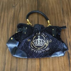 Juicy Couture Black Velvet Slouchy Tote NWOT